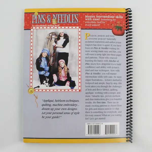 Pins & Needles An Intermediate Sewing Book JoAnn Gagnon 2004 Spiral-Bound PB