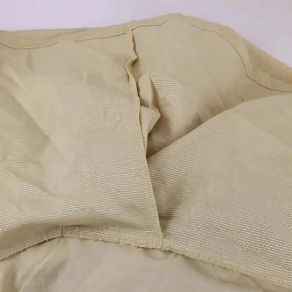 House Beautiful 2005 Solid Yellow Striped Bed Skirt Queen Size Cotton/Polyester