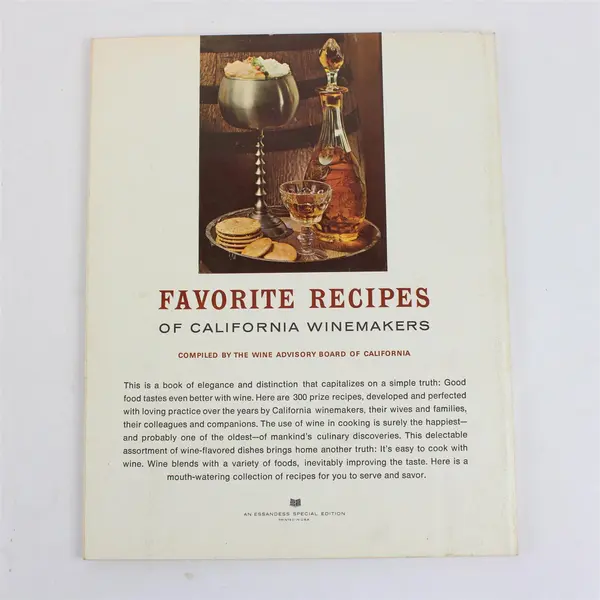 Favorite Recipes of California Winemakers 1963 Wine Advisory Board Cookbook