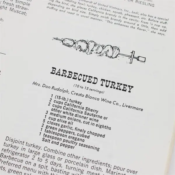 Favorite Recipes of California Winemakers 1963 Wine Advisory Board Cookbook