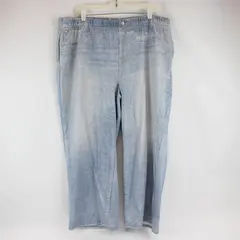 AnyBody Womens 2XP Faux Denim Sweatpants Blue Pull On