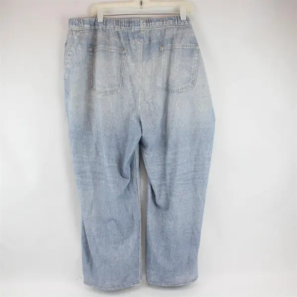 AnyBody Womens 2XP Faux Denim Sweatpants Blue Pull On