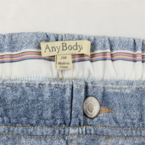 AnyBody Womens 2XP Faux Denim Sweatpants Blue Pull On