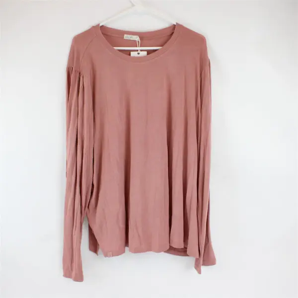 NWT Barefoot Dreams Malibu Collection Dusty Rose Long-Sleeved Shirt Women's 3X