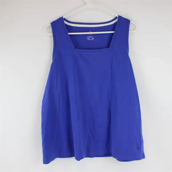 Isaac Mizrahi Live Blue Square Neck Tank Top Women's 2X