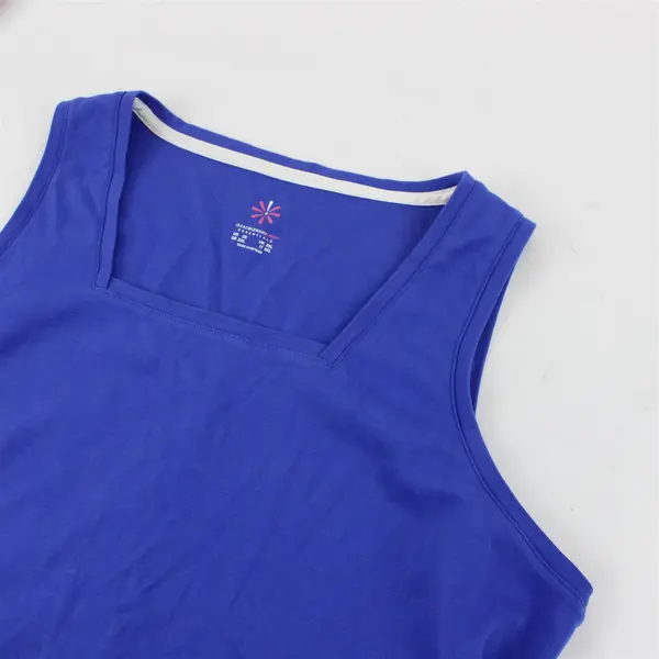 Isaac Mizrahi Live Blue Square Neck Tank Top Women's 2X