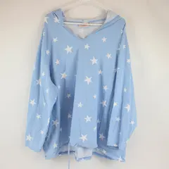 Quacker Factory by Jeanne White Star Pattern Light Blue Hoodie Women's Size 3X