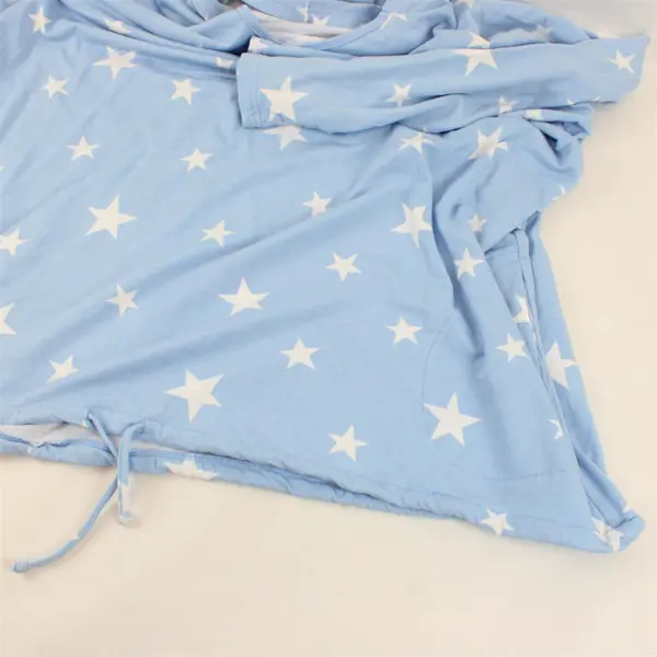 Quacker Factory by Jeanne White Star Pattern Light Blue Hoodie Women's Size 3X