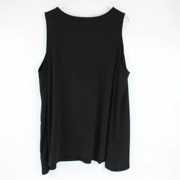 Dennis by Dennis Basso Black V-Neck Sleeveless Top Women's 2X