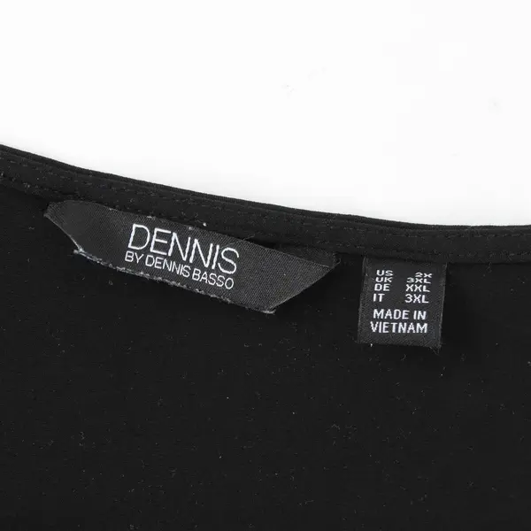 Dennis by Dennis Basso Black V-Neck Sleeveless Top Women's 2X