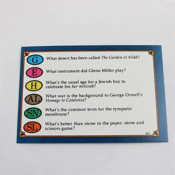 Trivial Pursuit Genus Edition Vintage 1981 Board Game Card Set