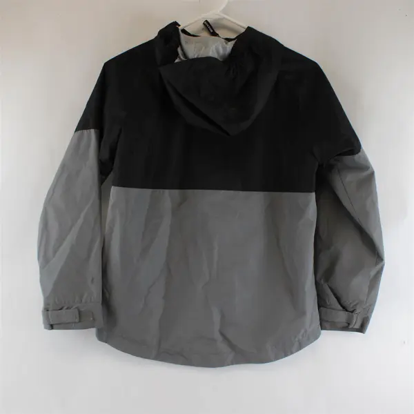 Eddie Bauer Kids Hooded Colorblock Jacket Grey Black Size M 10-12 Windbreaker