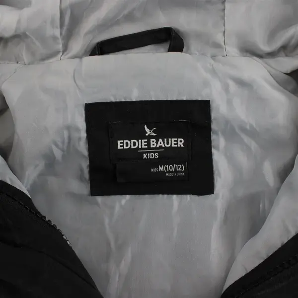 Eddie Bauer Kids Hooded Colorblock Jacket Grey Black Size M 10-12 Windbreaker