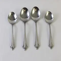Lot of 4 Reed & Barton Select Spoons Sarajevo Stainless Steel Flatware Set
