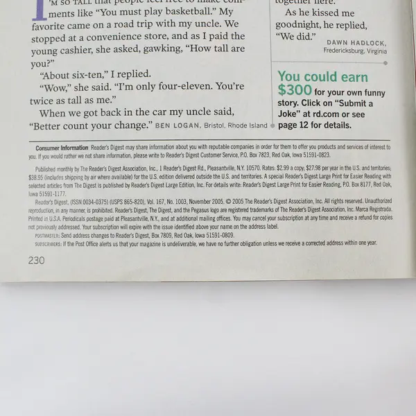 Reader's Digest Magazine November 2005 Features The Beatles' Untold Story 