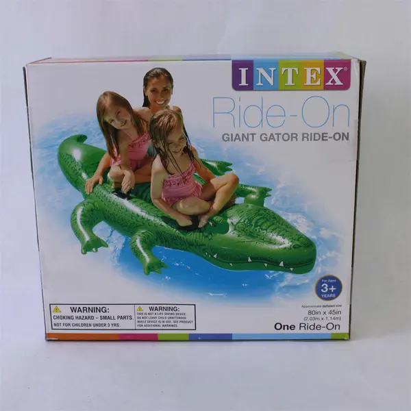 Intex Giant Gator Ride-On Inflatable Pool Float 80x45 Ages 3+