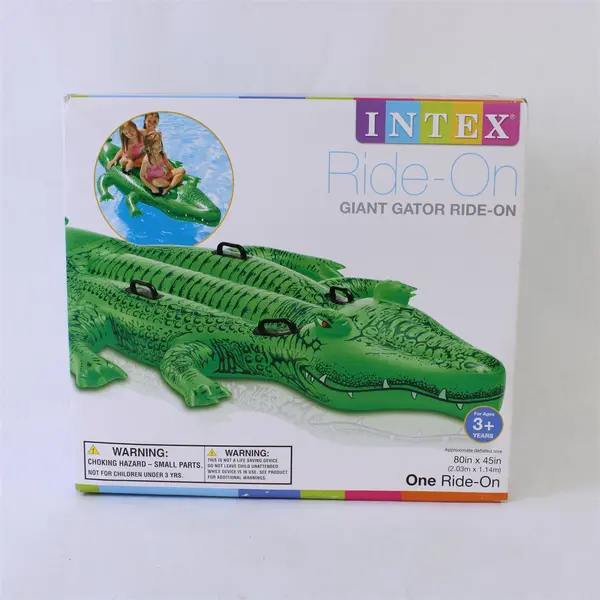 Intex Giant Gator Ride-On Inflatable Pool Float 80x45 Ages 3+