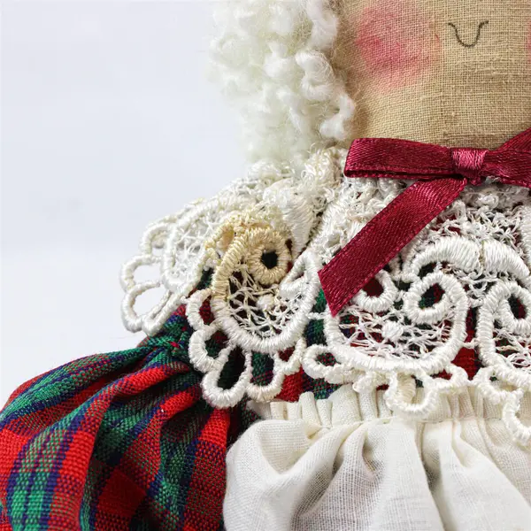 Country Girls by Victoria's Garden Mrs. Claus Fabric Doorknob Hanger FLAWED