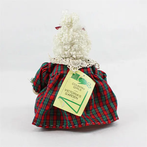 Country Girls by Victoria's Garden Mrs. Claus Fabric Doorknob Hanger FLAWED