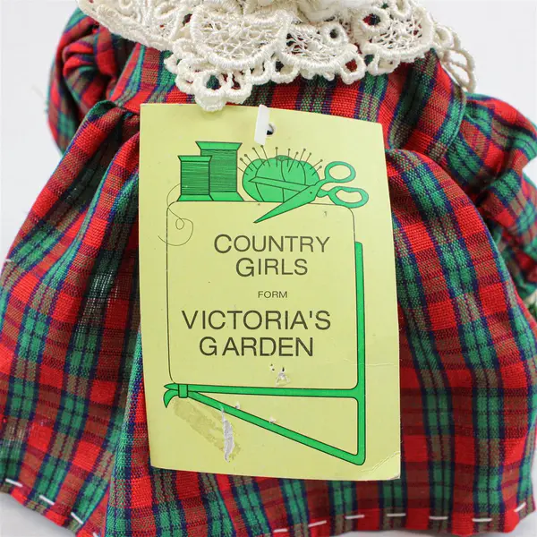Country Girls by Victoria's Garden Mrs. Claus Fabric Doorknob Hanger FLAWED
