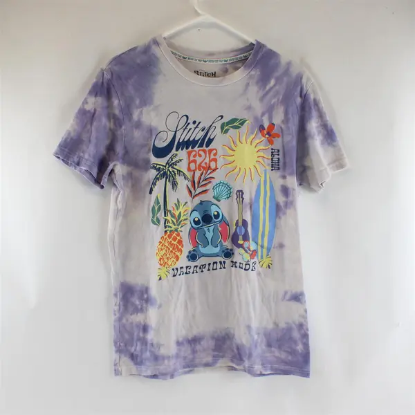 Disney Stitch Graphic T-Shirt Women’s Small Purple Tie Dye Short Sleeve