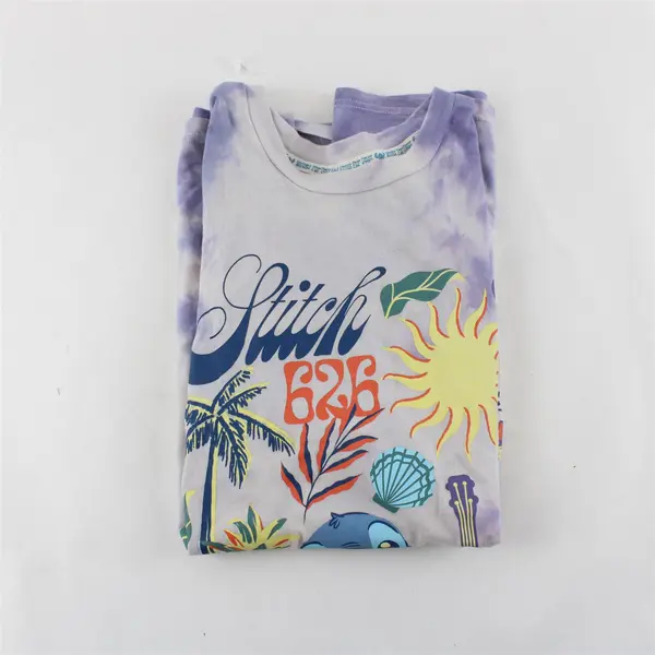 Disney Stitch Graphic T-Shirt Women’s Small Purple Tie Dye Short Sleeve