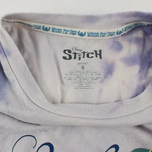Disney Stitch Graphic T-Shirt Women’s Small Purple Tie Dye Short Sleeve