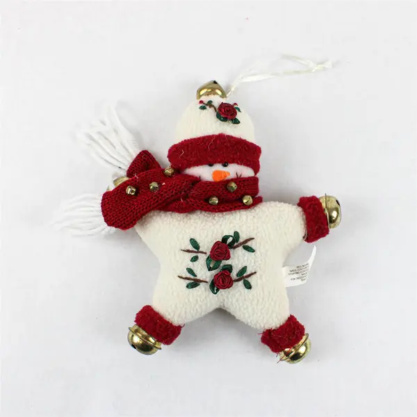 Lot of 3 Fabric Plush Snowman Ornaments 7" FLAWED