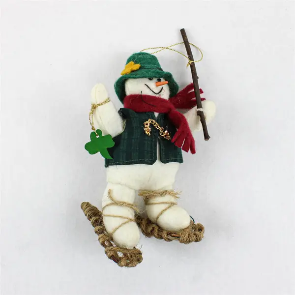 Lot of 3 Fabric Plush Snowman Ornaments 7" FLAWED