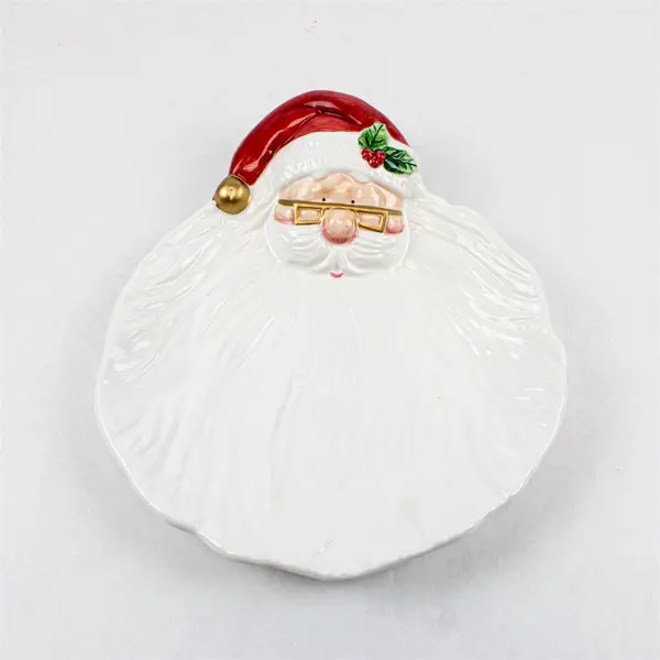 Fitz and Floyd Omnibus Santa Claus Cookie Serving Plate 10"