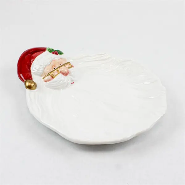 Fitz and Floyd Omnibus Santa Claus Cookie Serving Plate 10"