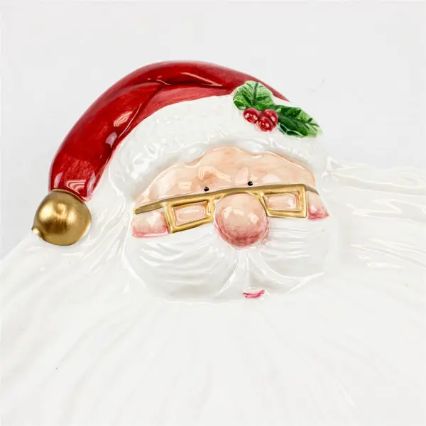 Fitz and Floyd Omnibus Santa Claus Cookie Serving Plate 10"