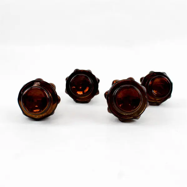 Set of 4 Threshold Brown and White Glass Christmas Tree Place Card Holders
