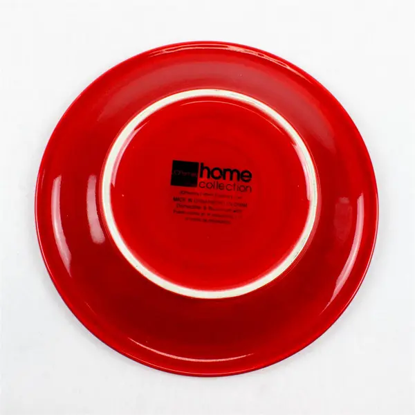 Set of 4 JC Penney Home Collection Snowflake Design Red Ceramic Plates 8.5"