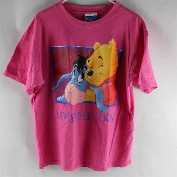 Vintage Disney Eeyore Winnie the Pooh Graphic T-Shirt Pink Women's L/XL