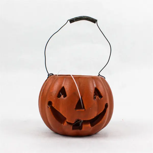 Set of 3 Crazy Mountain Metal Jack O Lantern Votive Candle Holders