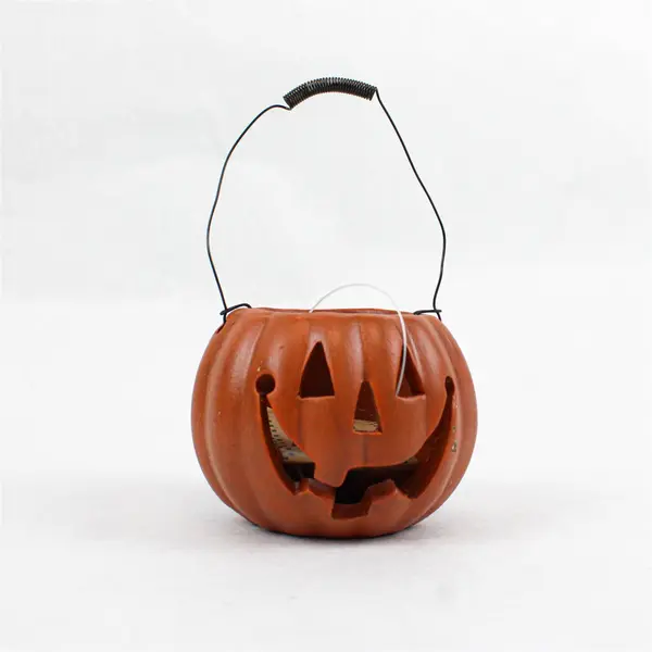 Set of 3 Crazy Mountain Metal Jack O Lantern Votive Candle Holders