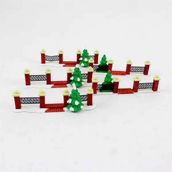 Dept 56 Village Tree Lined Courtyard Fence Sections Set of 8 #52124