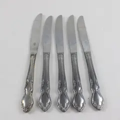 Lot of 5 Jenna by Retroneu Dinner Knives Silverplate Flatware