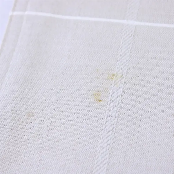 Natural Linen Ecru Plaid Table Runner 70 x 14 in Pre-Owned