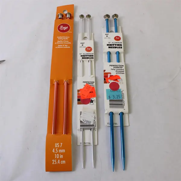Lot of 3 Sets Knitting Needles Sizes 7 6 2 New 10.5in
