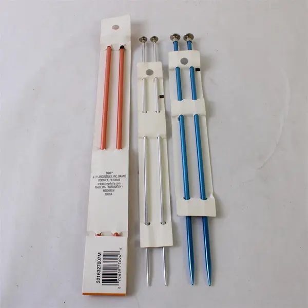 Lot of 3 Sets Knitting Needles Sizes 7 6 2 New 10.5in