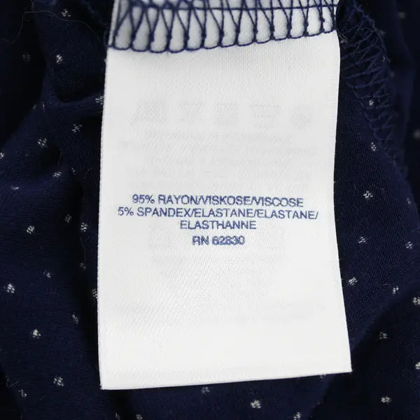 Lands' End White Polka Dot Navy Blue Long-Sleeved V-Neck Shirt Women's 3X 