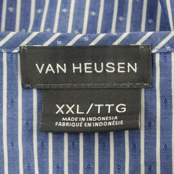 Van Heusen Blue and White Striped Bell Sleeve Blouse Women's XXL