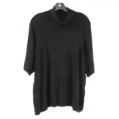 North Style Black Short-Sleeved Knit Turtleneck Women's 2X