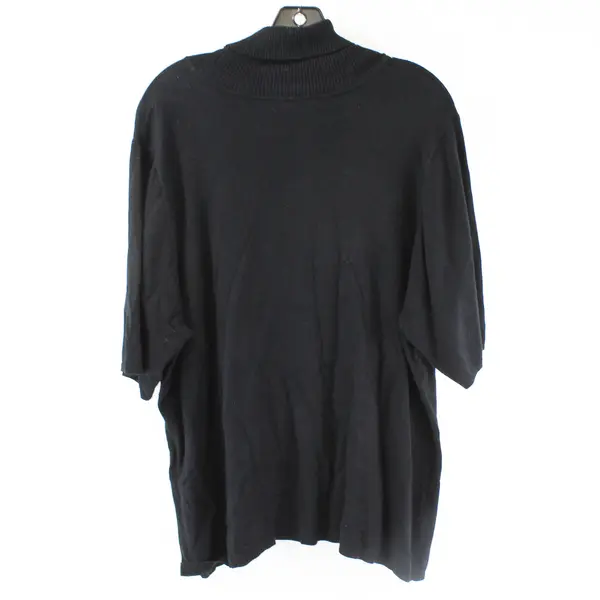 North Style Black Short-Sleeved Knit Turtleneck Women's 2X