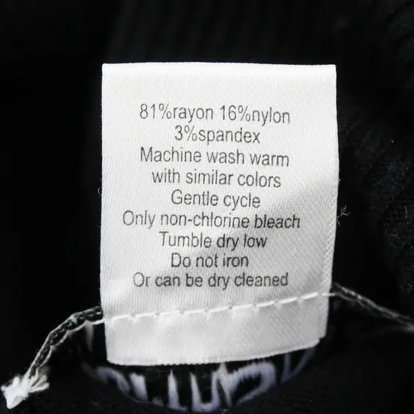North Style Black Short-Sleeved Knit Turtleneck Women's 2X