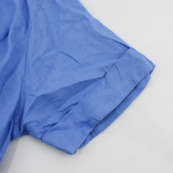 Fashion Bug Blue Linen Blend Short-Sleeved Button-Up Women's Size 18/20W
