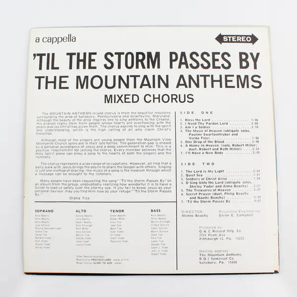 The Mountain Anthems Mixed Chorus 'Til The Storm Passes By LP Mismatched