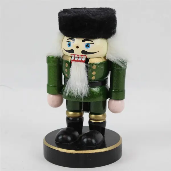 Holiday Home 6.5in Green Gold Christmas Nutcracker Wood Decor